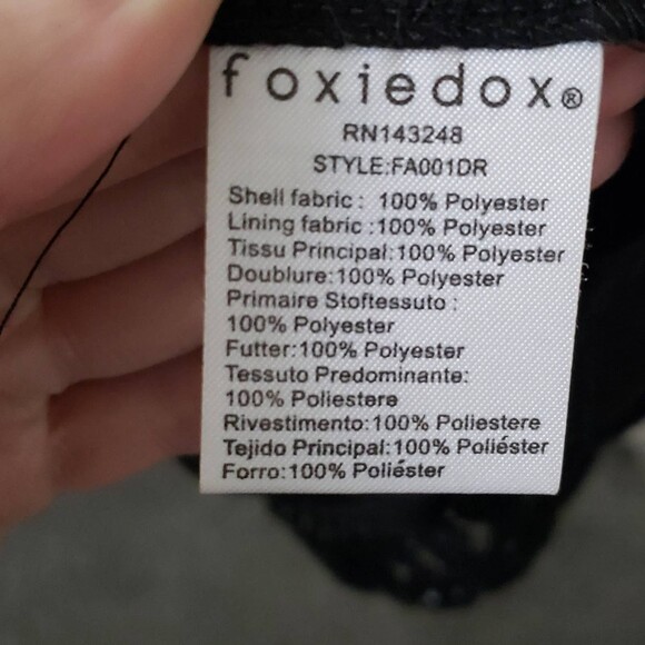 Foxiedox Lace Velvet Sheath Dress Black Sz L - Picture 8 of 10